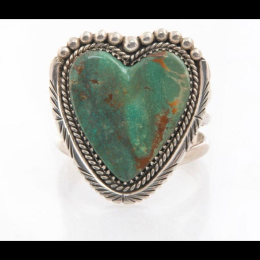 ISO / Ronnie Hurley turquoise heart cuff bracelet